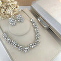 Kit Clutch, Colar e Brinco Jessy Cristal Prata