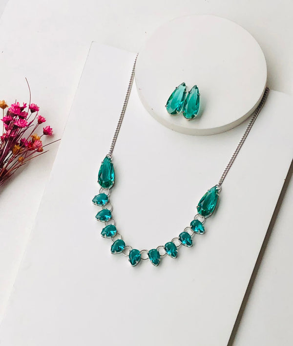 kit colar + Brinco  de Zircônia Luxo Jordânia