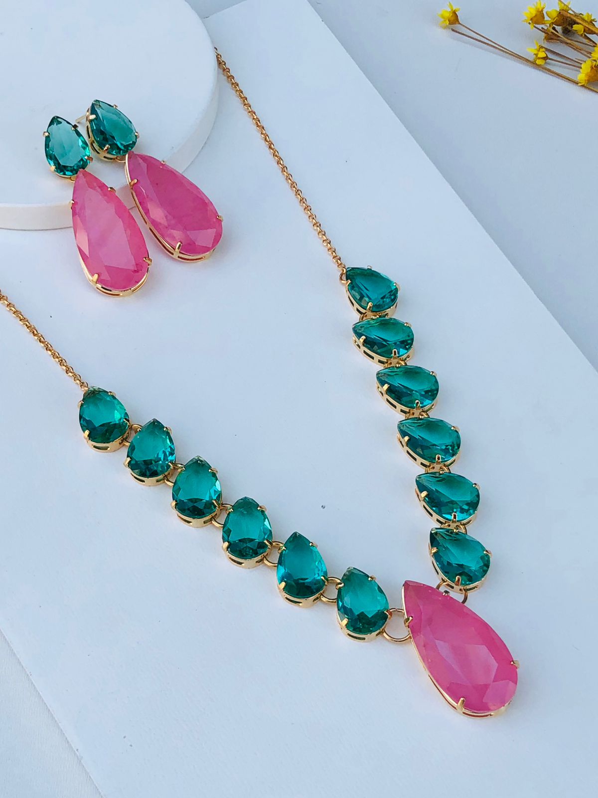 kit Colar com Brinco de Zircônia Elizabeth