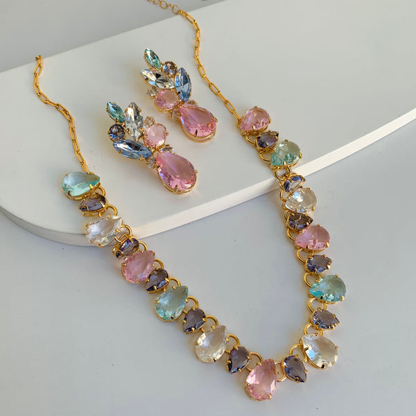 Kit Colar e Brinco de Zircônia Candy Colors Laurita