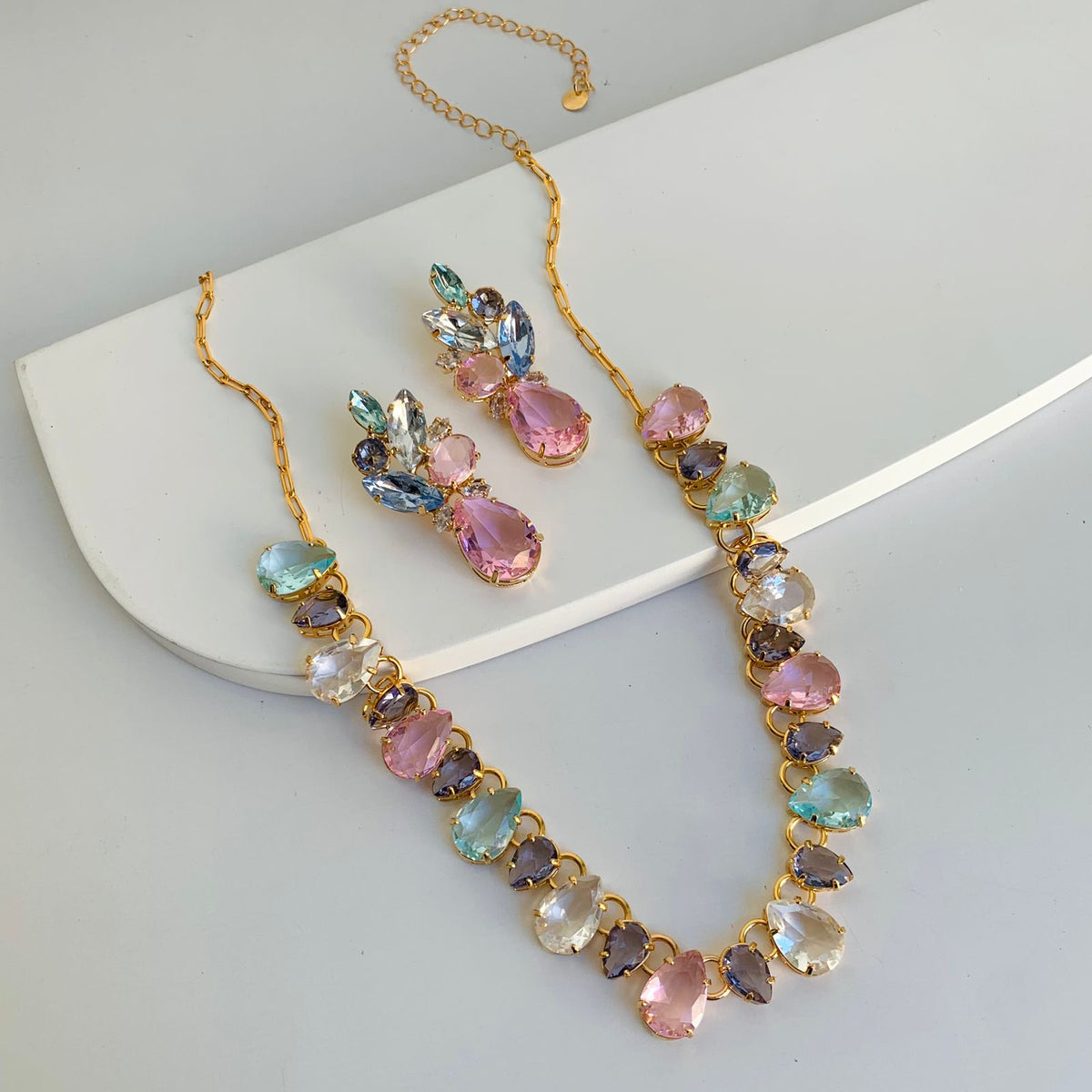 Kit Colar e Brinco de Zircônia Candy Colors Laurita