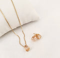 Kit Colar e Brinco de Zircônia Nude