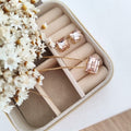 Kit Colar e Brinco Retangular Nude