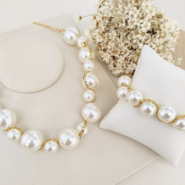 Kit Colar e Pulseira de Pérolas Akoya