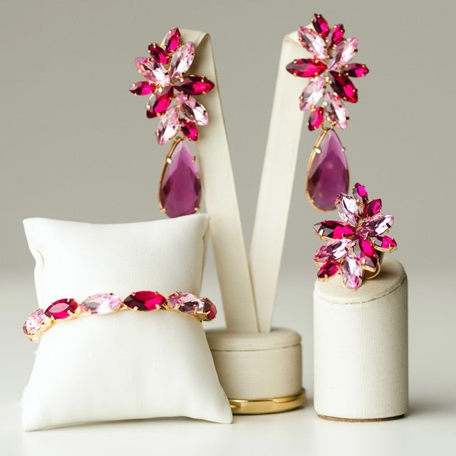 kit de 3 Acessorios Londres Tons de Rosa Dourado