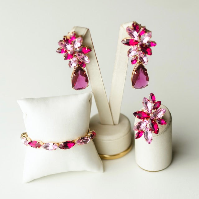 kit de 3 Acessorios Londres Tons de Rosa Dourado