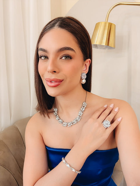 Kit de 4 Accessories Jessy Cristal Prata