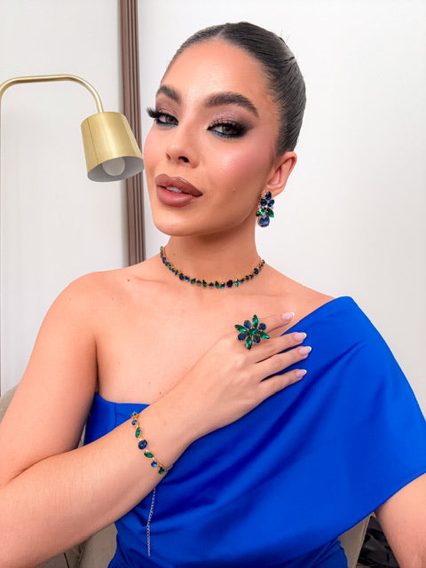 Kit de 4 Peças Kelly Safira com Verde