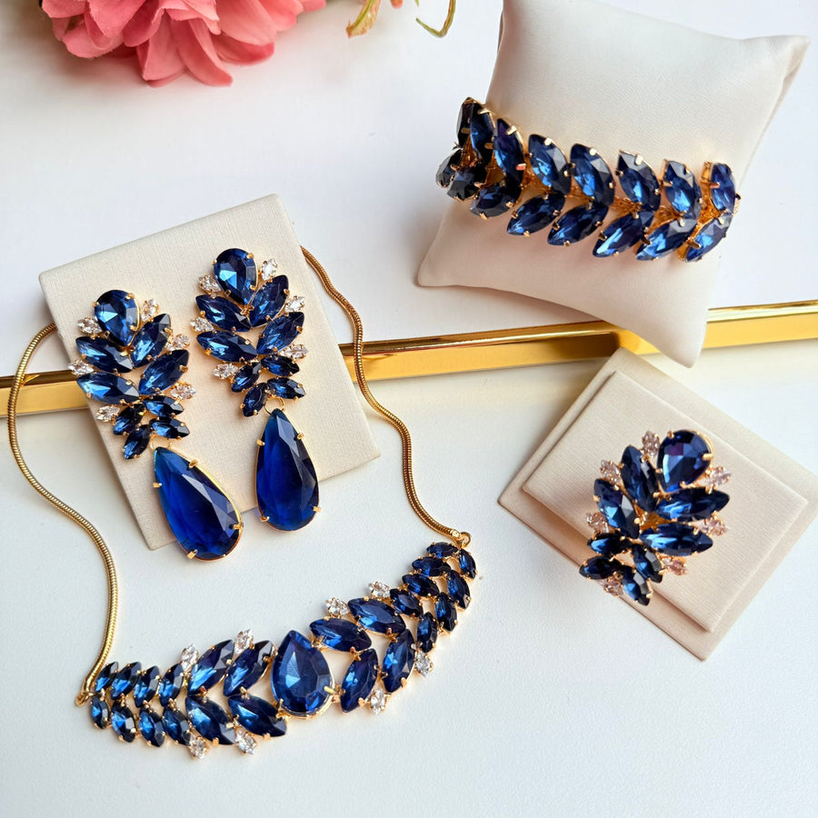 Kit de 4 Peças de Pedraria Safira - Camilla