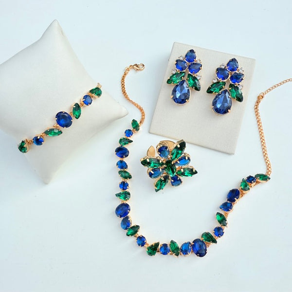 Kit de 4 Peças Kelly Safira com Verde