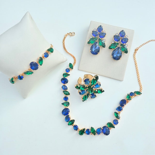 Kit de 4 Peças Kelly Safira com Verde