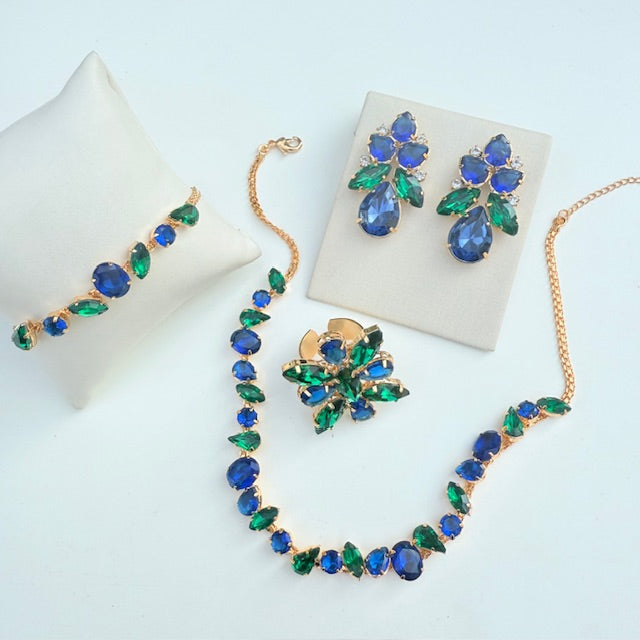 Kit de 4 Peças Kelly Safira com Verde