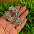 Kit Ear Curf e Anel Regulável de Zircônia Cristal  Prata - Lidy