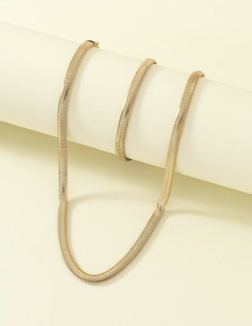Kit Pulseira + Colar de Malha banho de Ouro