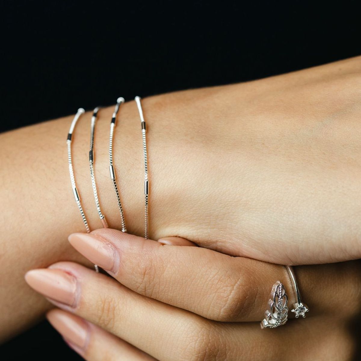 Pulseira de 4 Voltas Tubinho Prata