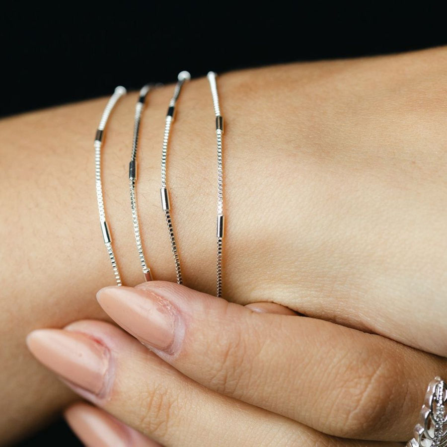 Pulseira de 4 Voltas Tubinho Prata