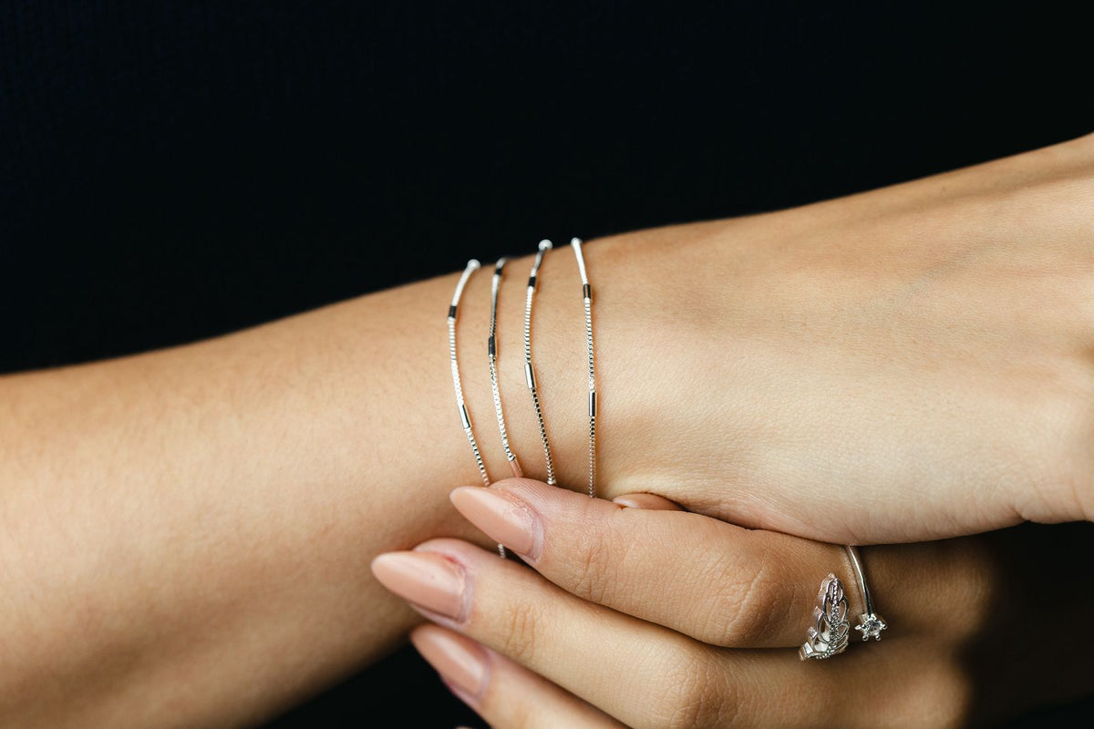Pulseira de 4 Voltas Tubinho Prata