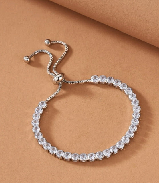 Pulseira de Zircônia cristal ajustável
