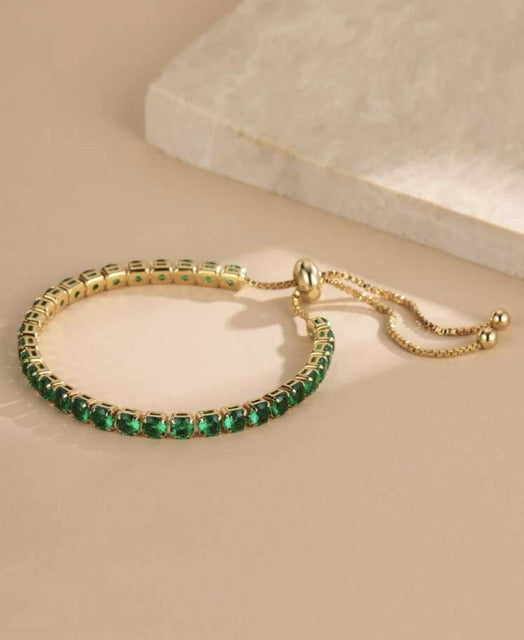 Pulseira de zircônia Strass Verde