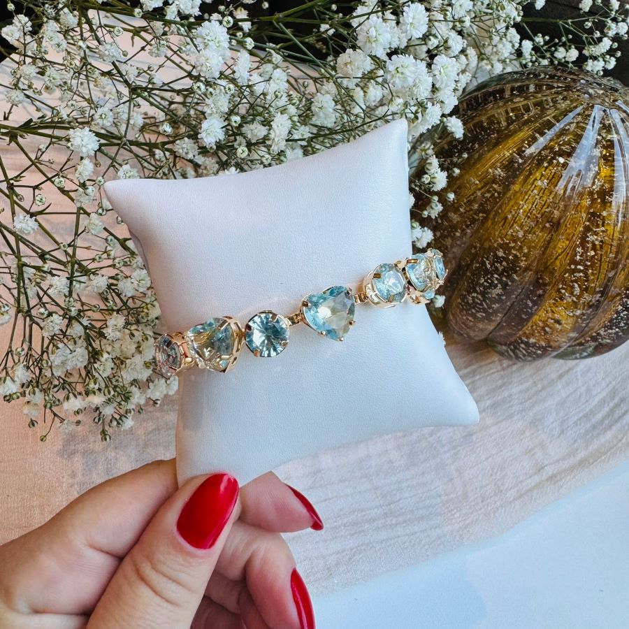 Bracelete de Zircônia Tons de Azul  Noele