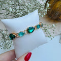 Pulseira de Pedraria Tons de Verde - Flora