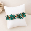 Pulseira Jessy de Pedraria Verde Esmeralda Dourado