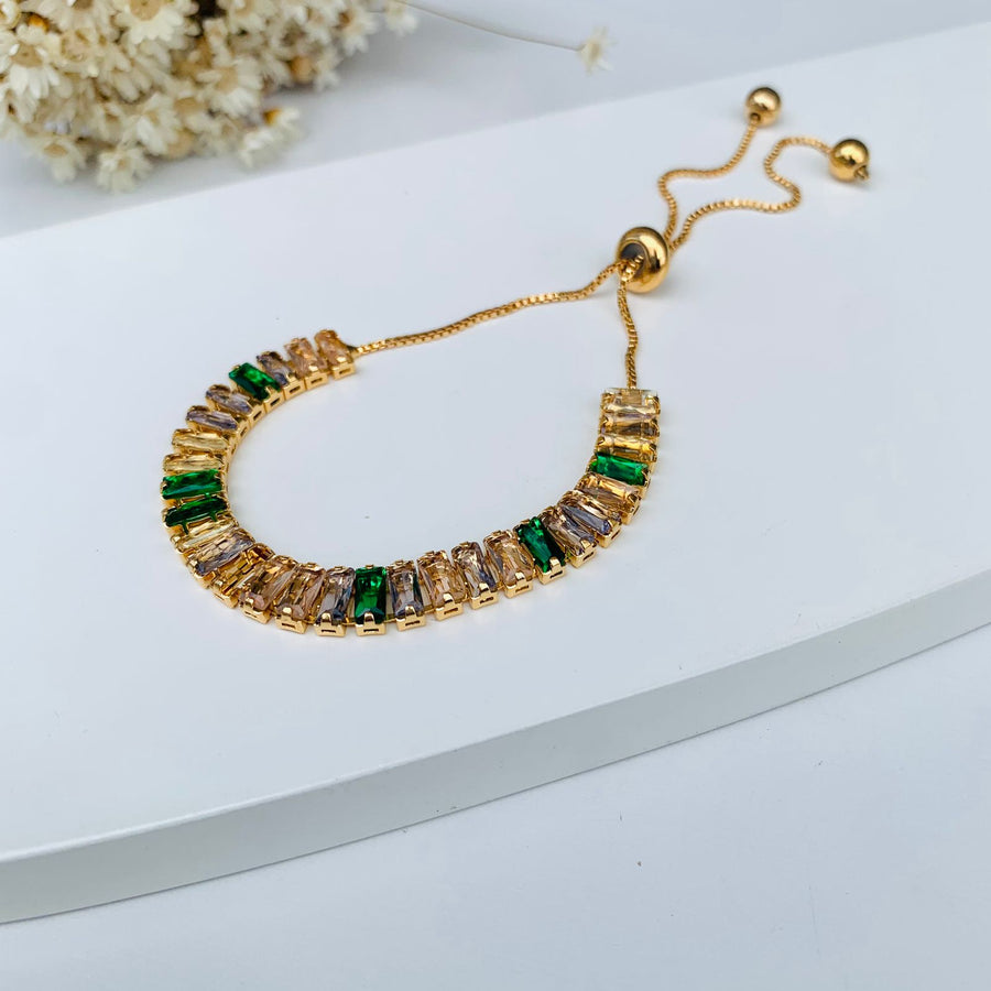 Pulseira Rafas de Zircônia Colorida Ajustável