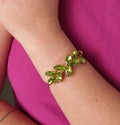 Bracelete Ajustável Scarlat  Verde Oliva Dourado