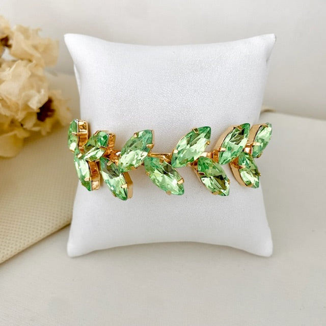 Bracelete Ajustável Scarlat  Verde Oliva Dourado